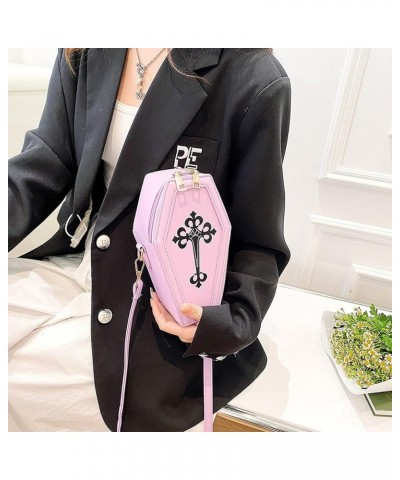 Women Novelty Crucifix Coffin Crossbody Bag, PU Gothic Lolita Retro Kawaii Shoulder Bag for Casual, Prom (Red) Purple $12.87 ...