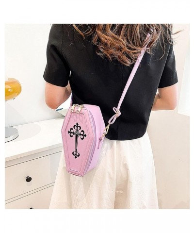 Women Novelty Crucifix Coffin Crossbody Bag, PU Gothic Lolita Retro Kawaii Shoulder Bag for Casual, Prom (Red) Purple $12.87 ...