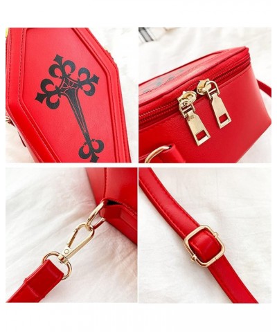 Women Novelty Crucifix Coffin Crossbody Bag, PU Gothic Lolita Retro Kawaii Shoulder Bag for Casual, Prom (Red) Purple $12.87 ...