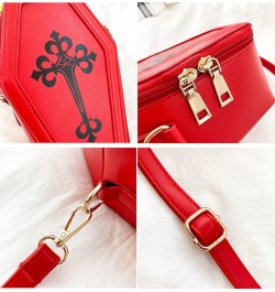 Women Novelty Crucifix Coffin Crossbody Bag, PU Gothic Lolita Retro Kawaii Shoulder Bag for Casual, Prom (Red) Purple $12.87 ...