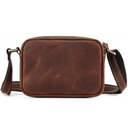 Genuine Leather Crossbody Bag for Men Small Size Shoulder Bag Sling Bag Mobile Phone Purse Crazy Horse Brwon $25.18 Crossbody...