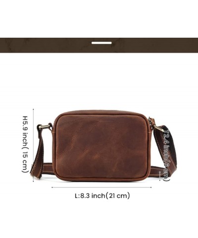 Genuine Leather Crossbody Bag for Men Small Size Shoulder Bag Sling Bag Mobile Phone Purse Crazy Horse Brwon $25.18 Crossbody...