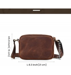 Genuine Leather Crossbody Bag for Men Small Size Shoulder Bag Sling Bag Mobile Phone Purse Crazy Horse Brwon $25.18 Crossbody...