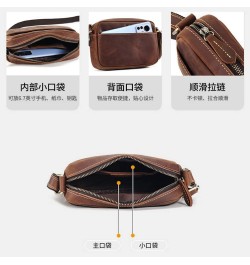 Genuine Leather Crossbody Bag for Men Small Size Shoulder Bag Sling Bag Mobile Phone Purse Crazy Horse Brwon $25.18 Crossbody...