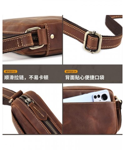 Genuine Leather Crossbody Bag for Men Small Size Shoulder Bag Sling Bag Mobile Phone Purse Crazy Horse Brwon $25.18 Crossbody...