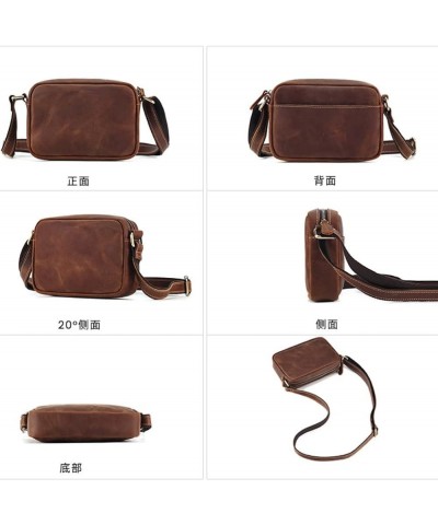 Genuine Leather Crossbody Bag for Men Small Size Shoulder Bag Sling Bag Mobile Phone Purse Crazy Horse Brwon $25.18 Crossbody...