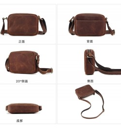 Genuine Leather Crossbody Bag for Men Small Size Shoulder Bag Sling Bag Mobile Phone Purse Crazy Horse Brwon $25.18 Crossbody...