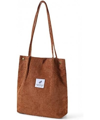 Women's Corduroy Shoulder Tote Bag Large Capacity Aesthetic Tote Bag Brown $12.21 Totes