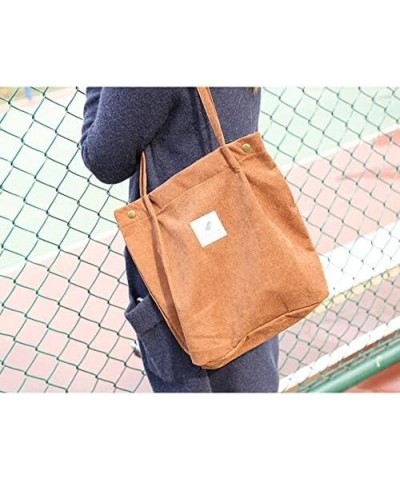 Women's Corduroy Shoulder Tote Bag Large Capacity Aesthetic Tote Bag Brown $12.21 Totes