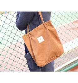 Women's Corduroy Shoulder Tote Bag Large Capacity Aesthetic Tote Bag Brown $12.21 Totes