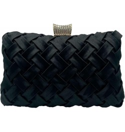 Women's Evening Bag Braided Purse top-handle Clutch Purse Shoulder Bag Chain Crossbody Bag Black $10.34 Evening Bags