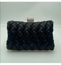 Women's Evening Bag Braided Purse top-handle Clutch Purse Shoulder Bag Chain Crossbody Bag Black $10.34 Evening Bags