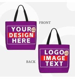 Custom Bags with Team Text Photo Logo Custom Tote Bags for Small Business Personalized Tote Bags In Bulk Women Girls Purple $...