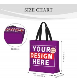 Custom Bags with Team Text Photo Logo Custom Tote Bags for Small Business Personalized Tote Bags In Bulk Women Girls Purple $...