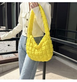 Puffer Tote Bag Quilted Bag Trendy Cute Handbags White Purse Crescent Shoulder Bag Cute Purses for Women (Deep Pink) Yellow $...