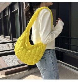 Puffer Tote Bag Quilted Bag Trendy Cute Handbags White Purse Crescent Shoulder Bag Cute Purses for Women (Deep Pink) Yellow $...