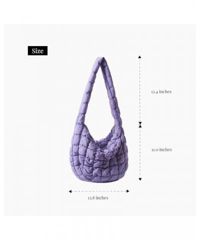 Puffer Tote Bag Quilted Bag Trendy Cute Handbags White Purse Crescent Shoulder Bag Cute Purses for Women (Deep Pink) Yellow $...