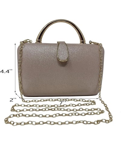 Women PU Evening Bag Clutch Purse Crossbody Bag With Handle and Chain for Wedding Cocktail Party Banquet Pink $9.63 Evening Bags