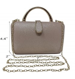 Women PU Evening Bag Clutch Purse Crossbody Bag With Handle and Chain for Wedding Cocktail Party Banquet Pink $9.63 Evening Bags