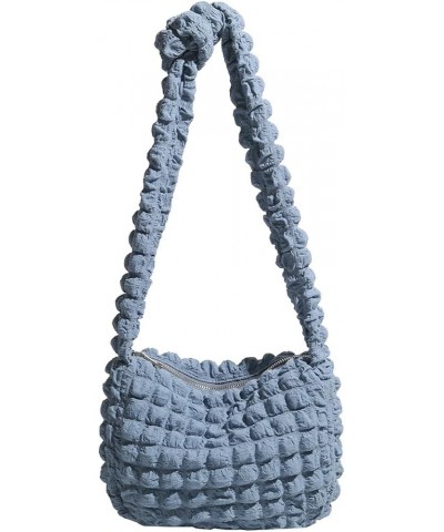 Quilted Purse for Women Puffer Bag Lightweight Puffy Tote Bag Cloud Shoulder Bag Blue $7.35 Totes