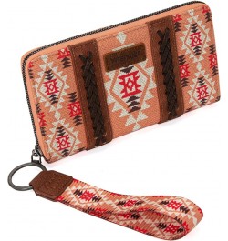 Wristlet Western Wallet Boho Aztec Credit Card Holder for Women 2203 Orange $25.64 Wristlets