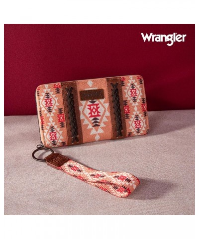 Wristlet Western Wallet Boho Aztec Credit Card Holder for Women 2203 Orange $25.64 Wristlets