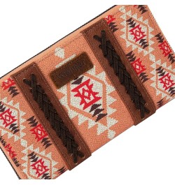 Wristlet Western Wallet Boho Aztec Credit Card Holder for Women 2203 Orange $25.64 Wristlets