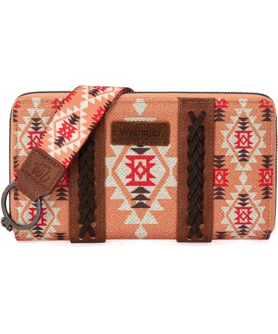 Wristlet Western Wallet Boho Aztec Credit Card Holder for Women 2203 Orange $25.64 Wristlets