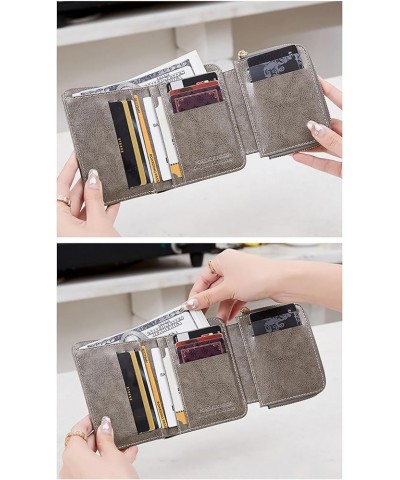 Small Womens Wallet Trifold Card Holder RFID Blocking with Zipper Coin Pocket (Peacock Blue) Gray $21.18 Totes