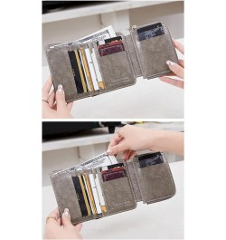 Small Womens Wallet Trifold Card Holder RFID Blocking with Zipper Coin Pocket (Peacock Blue) Gray $21.18 Totes