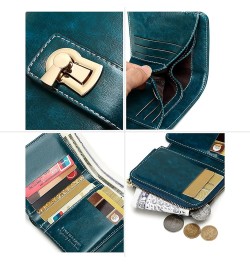 Small Womens Wallet Trifold Card Holder RFID Blocking with Zipper Coin Pocket (Peacock Blue) Gray $21.18 Totes