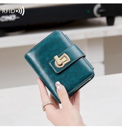 Small Womens Wallet Trifold Card Holder RFID Blocking with Zipper Coin Pocket (Peacock Blue) Gray $21.18 Totes