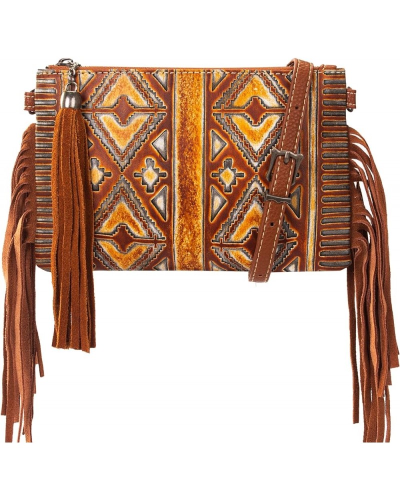 Western Purse for Women Crossbody Bag Wristlet Clutch Purse A3 Brown Aztec $19.68 Crossbody Bags