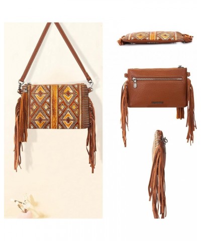 Western Purse for Women Crossbody Bag Wristlet Clutch Purse A3 Brown Aztec $19.68 Crossbody Bags