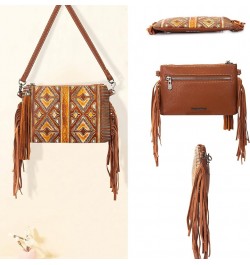 Western Purse for Women Crossbody Bag Wristlet Clutch Purse A3 Brown Aztec $19.68 Crossbody Bags