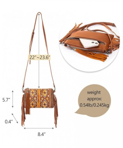 Western Purse for Women Crossbody Bag Wristlet Clutch Purse A3 Brown Aztec $19.68 Crossbody Bags