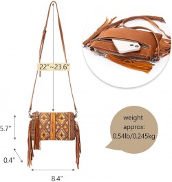 Western Purse for Women Crossbody Bag Wristlet Clutch Purse A3 Brown Aztec $19.68 Crossbody Bags