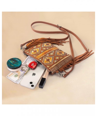 Western Purse for Women Crossbody Bag Wristlet Clutch Purse A3 Brown Aztec $19.68 Crossbody Bags