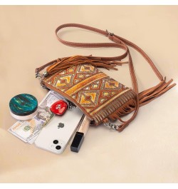 Western Purse for Women Crossbody Bag Wristlet Clutch Purse A3 Brown Aztec $19.68 Crossbody Bags