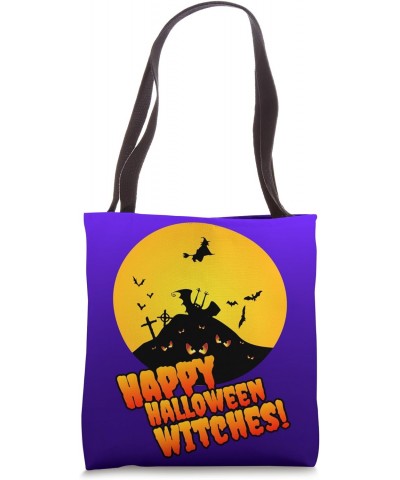 Happy Halloween Spooky Graveyard Witch Tote Bag $12.25 Totes