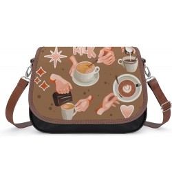 Printed Crossbody Bag Shoulder Bag PU Leather Women's Designer Satchels Dream Wings Color5 $23.04 Satchels