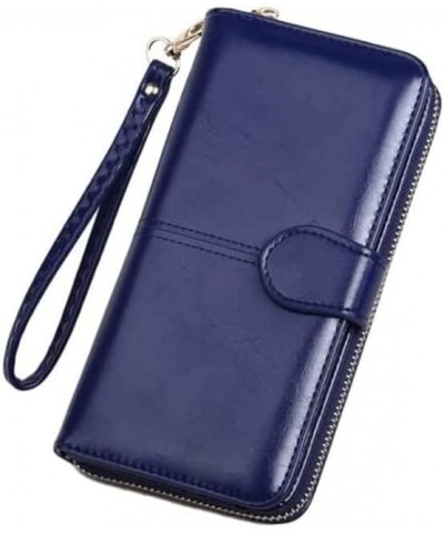 Wallet Women's Leather Wallet Long Zipper Card Holder Large Capacity Buckle Zipper Coins Pocket Wristlet Clutch Coin Purses T...