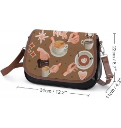 Printed Crossbody Bag Shoulder Bag PU Leather Women's Designer Satchels Dream Wings Color5 $23.04 Satchels