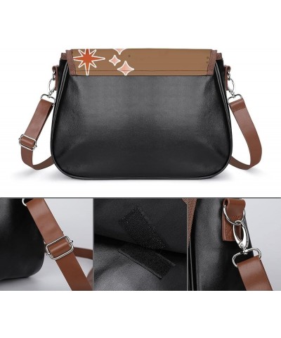 Printed Crossbody Bag Shoulder Bag PU Leather Women's Designer Satchels Dream Wings Color5 $23.04 Satchels