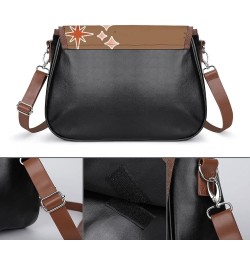 Printed Crossbody Bag Shoulder Bag PU Leather Women's Designer Satchels Dream Wings Color5 $23.04 Satchels