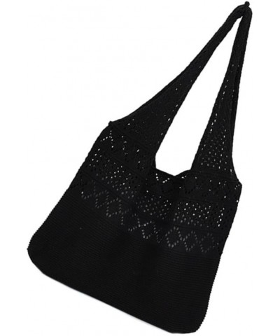 Knitted Tote Bags girl shoulder hollow shoulder Accessory portable mesh Cotton Tote Bags $13.75 Totes