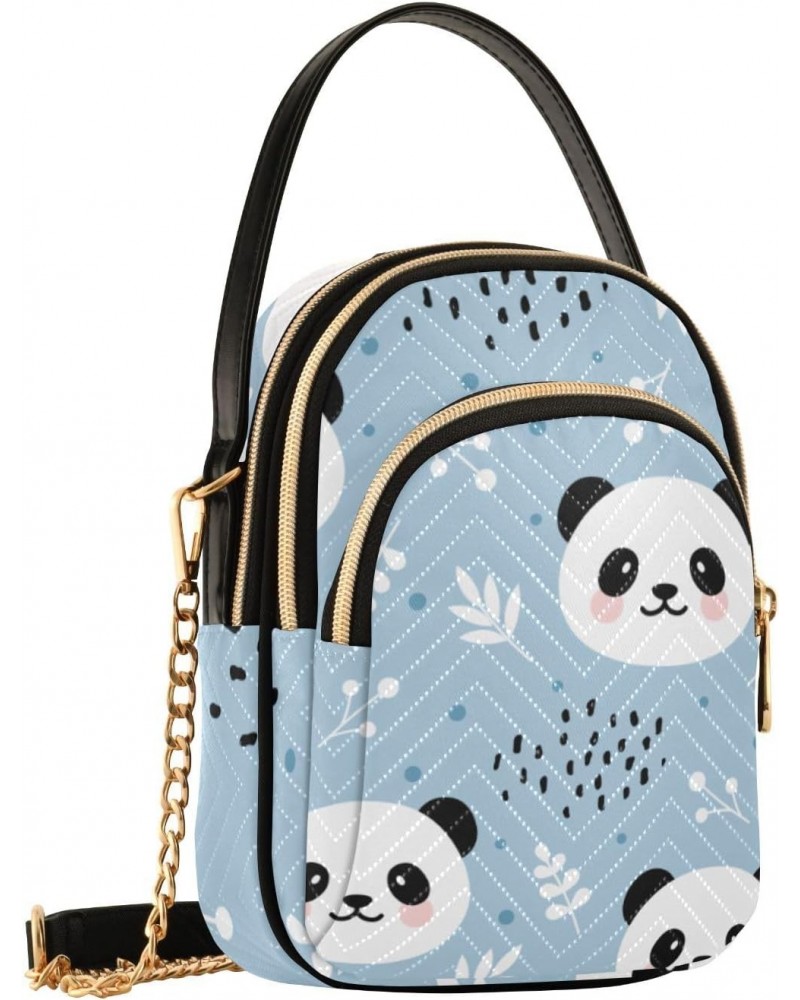 Cell Phone Purse Panda Bear Blue Spring Leaves Crossbody Handbag Durable Shoulder Bag Sturdy Travel Pouch Compact Chic Bag fo...