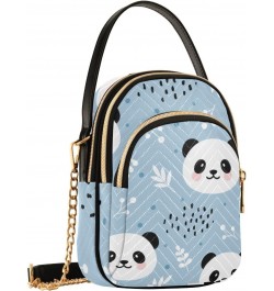 Cell Phone Purse Panda Bear Blue Spring Leaves Crossbody Handbag Durable Shoulder Bag Sturdy Travel Pouch Compact Chic Bag fo...