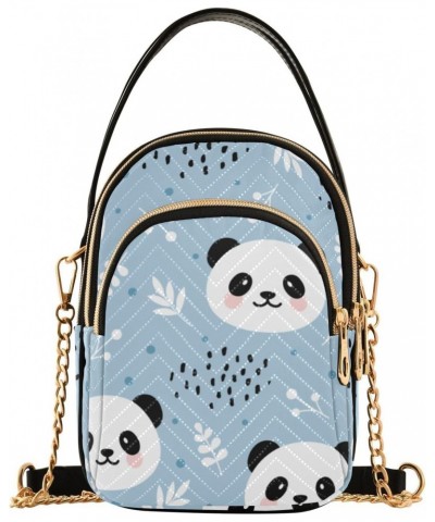 Cell Phone Purse Panda Bear Blue Spring Leaves Crossbody Handbag Durable Shoulder Bag Sturdy Travel Pouch Compact Chic Bag fo...