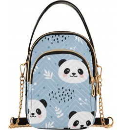 Cell Phone Purse Panda Bear Blue Spring Leaves Crossbody Handbag Durable Shoulder Bag Sturdy Travel Pouch Compact Chic Bag fo...